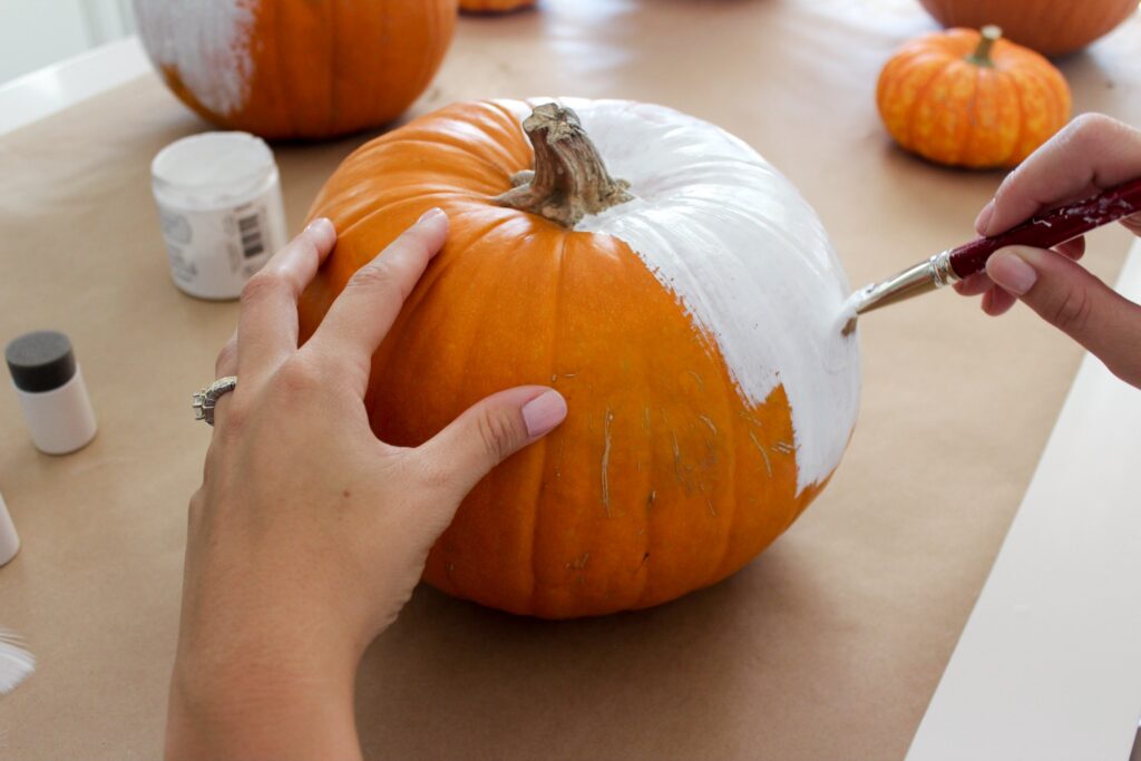 painted marble pumpkins